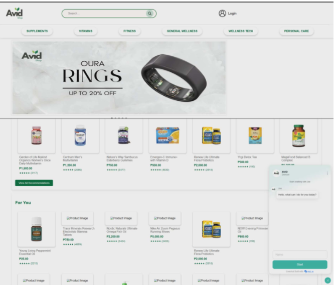 AVID Shop wellness ecommerce