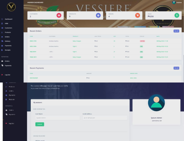 Vessiere POS and Inventory System